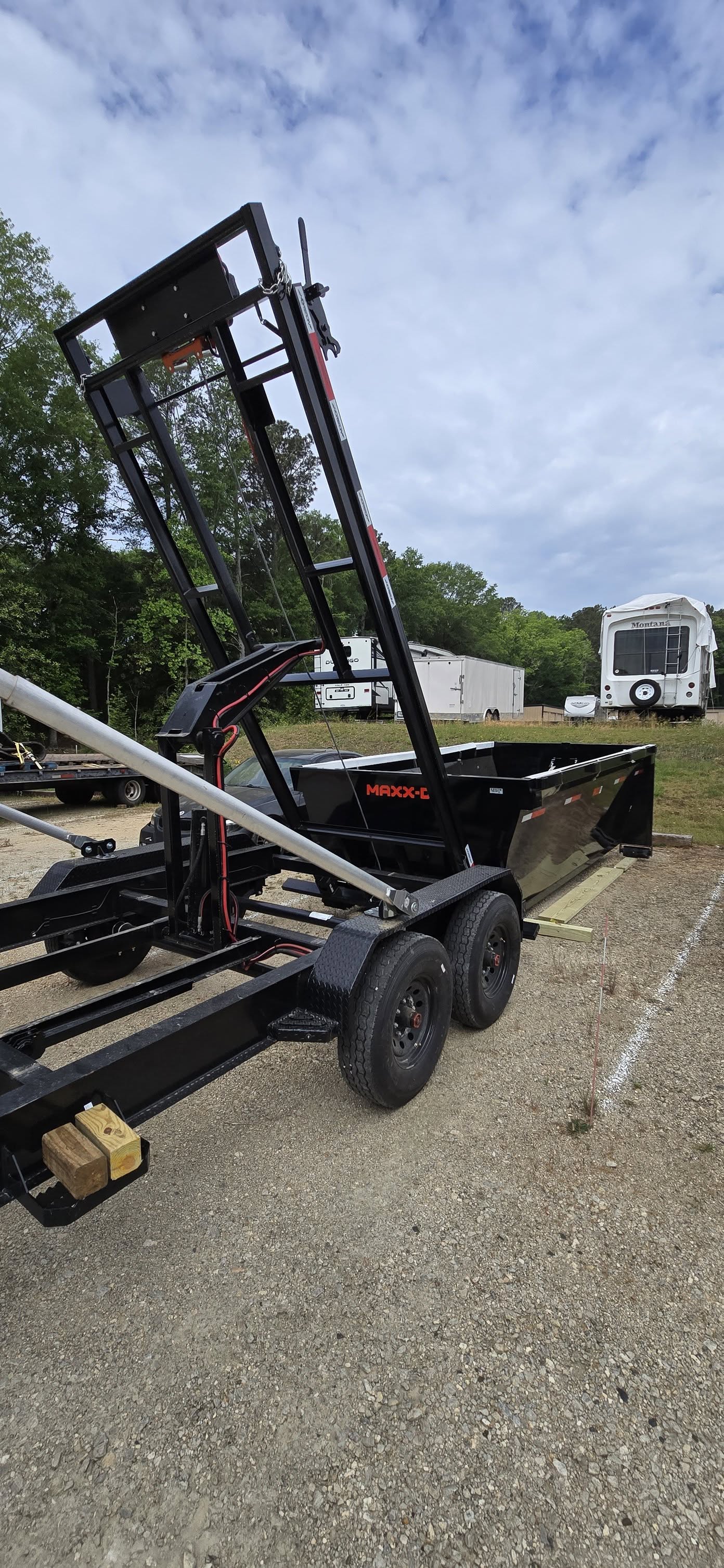 Bigfoot Site Services dumpster staged for an outdoor event